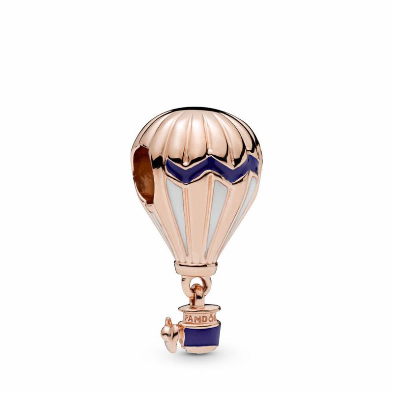 Pandora Rose™ Blue Hot Air Balloon Charm Ireland - Pandora Rose/Enamel/Blue - 738549RUW